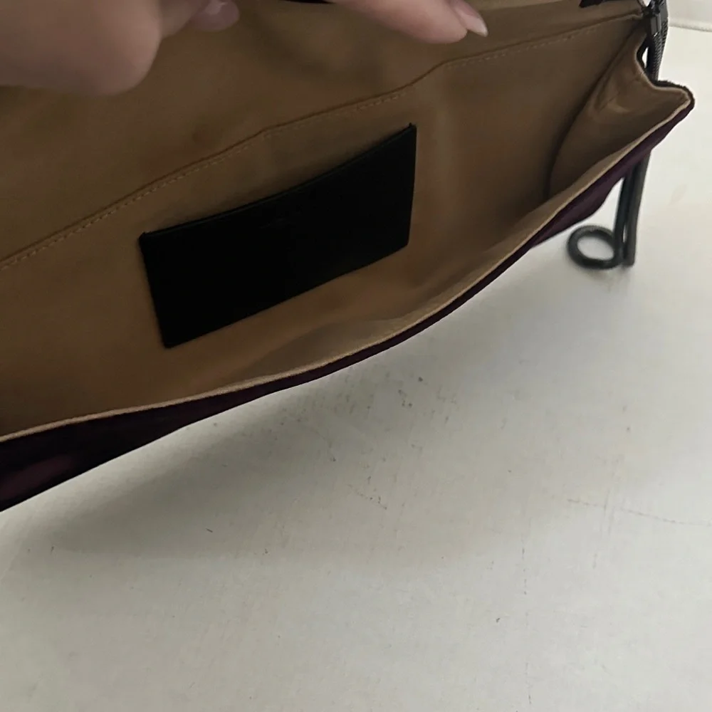 Worth NY long and skinny plum Clutch Wristlet